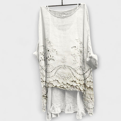 Ella - Blouse with Double Layer Hem