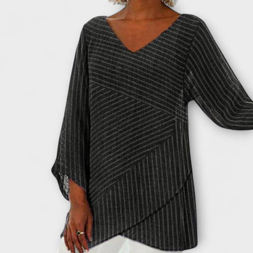 Penelope - Striped Draped Top