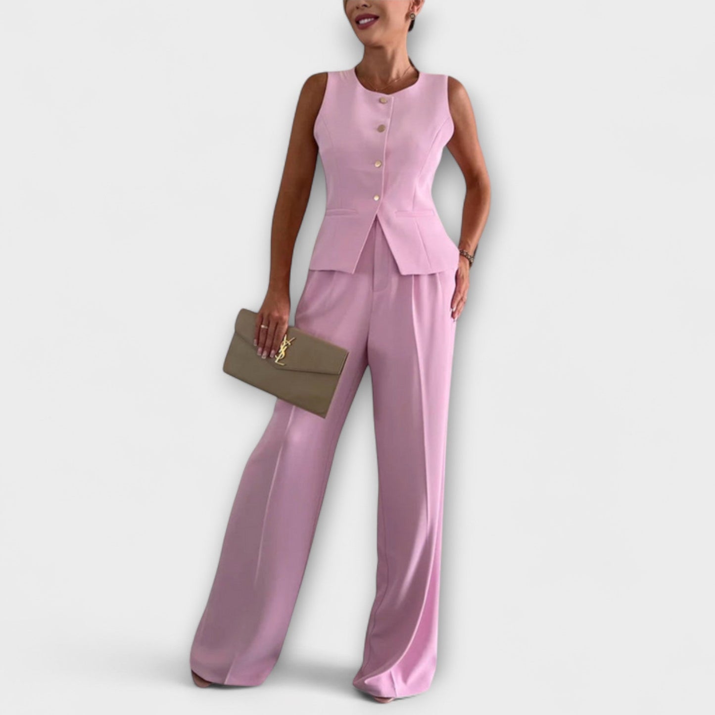 Wilhelmina - Stylish Sleeveless Top and Pants Ensemble