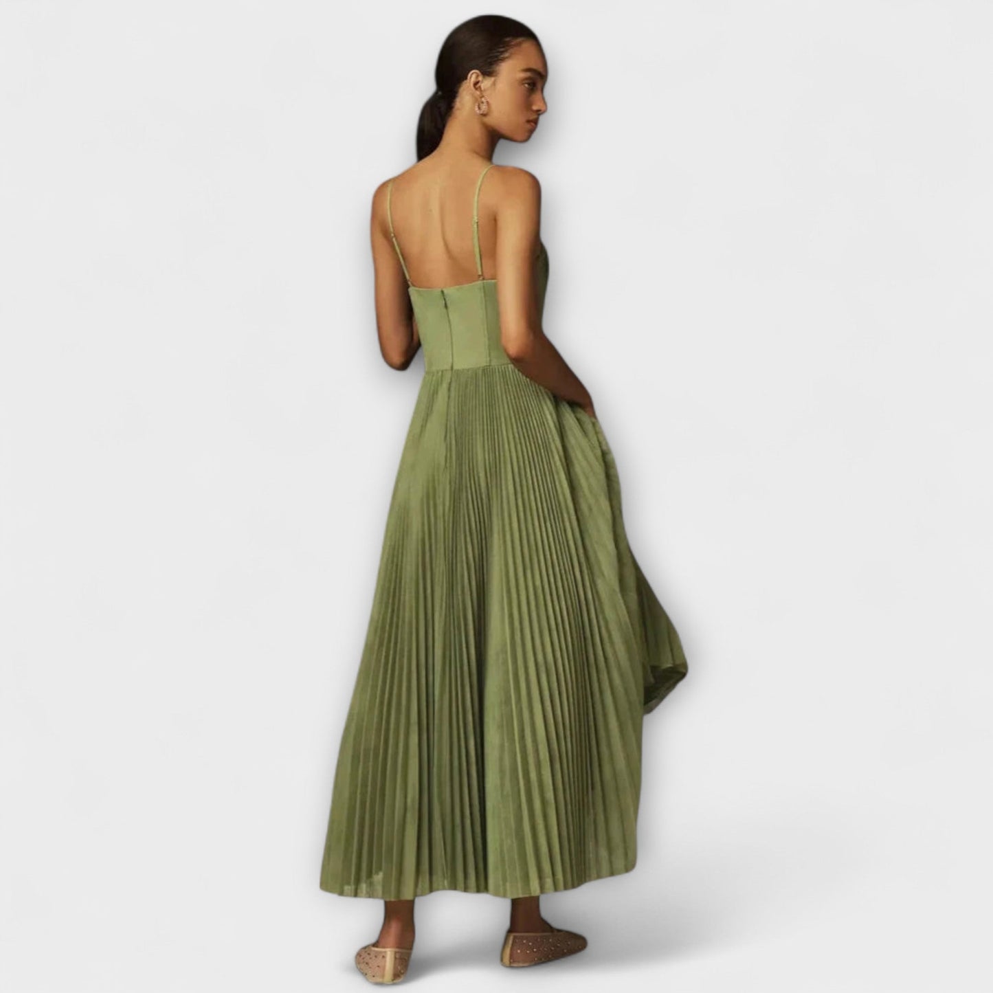 Marilyn - Midi Tulle Pleated Skirt Dress with Bustier Design