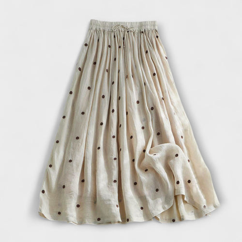 Playful Polka Dot Skirt Made of Cotton-Linen